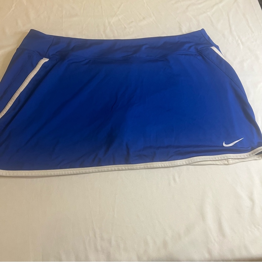 Nike Dri-FIT Swoosh Blue Tennis Golf Skort XL Athletic Running Activewear